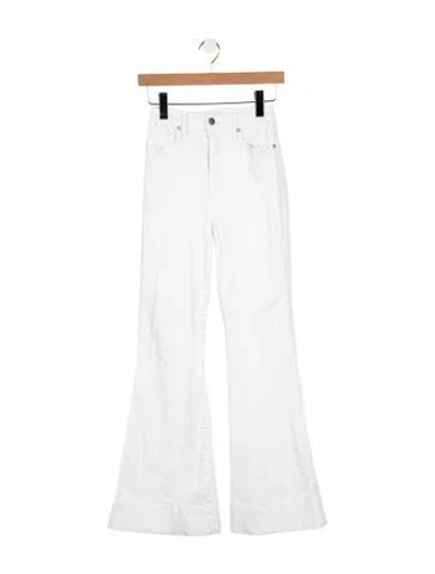 Pre-owned Alice And Olivia Mid-rise Flared Jeans In White