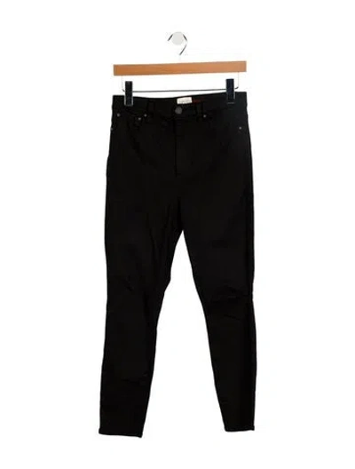Pre-owned Alice And Olivia Mid-rise Skinny Leg Jeans In Black