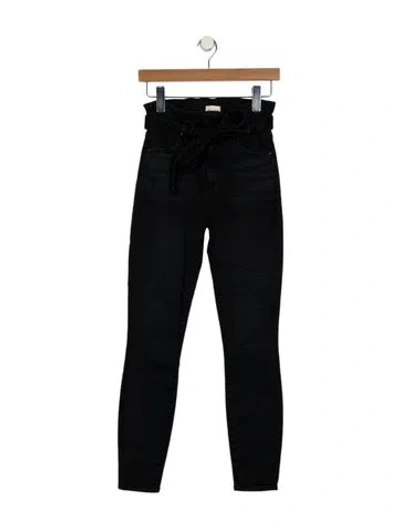 Pre-owned Alice And Olivia Mid-rise Skinny Leg Jeans In Black