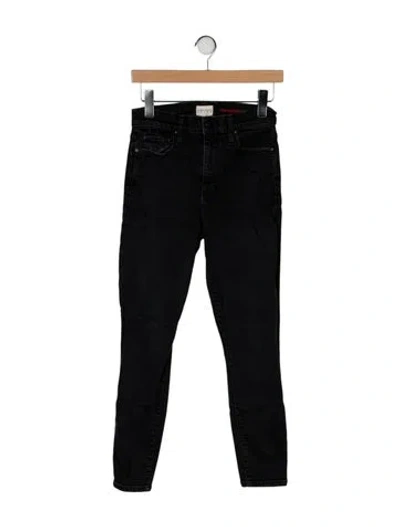 Pre-owned Alice And Olivia Mid-rise Skinny Leg Jeans In Black