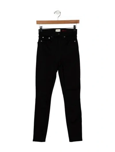 Pre-owned Alice And Olivia Mid-rise Skinny Leg Jeans In Black