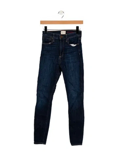 Pre-owned Alice And Olivia Mid-rise Skinny Leg Jeans In Blue