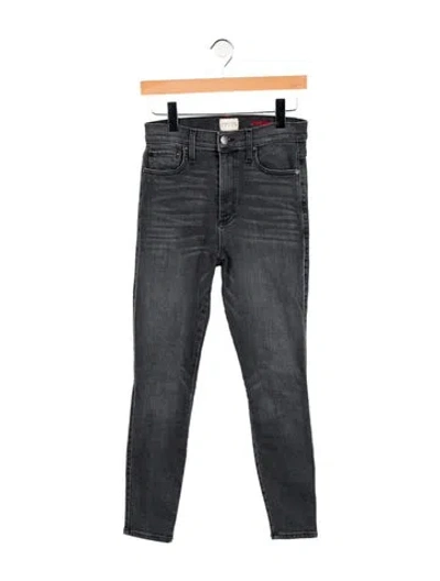 Pre-owned Alice And Olivia Mid-rise Skinny Leg Jeans In Gray