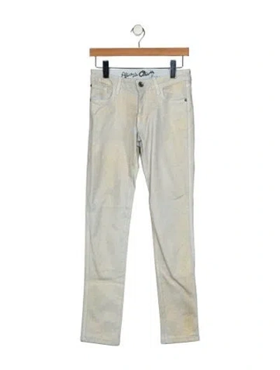 Pre-owned Alice And Olivia Mid-rise Skinny Leg Jeans In Multi