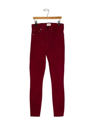 Pre-owned Alice And Olivia Mid-rise Skinny Leg Jeans In Red