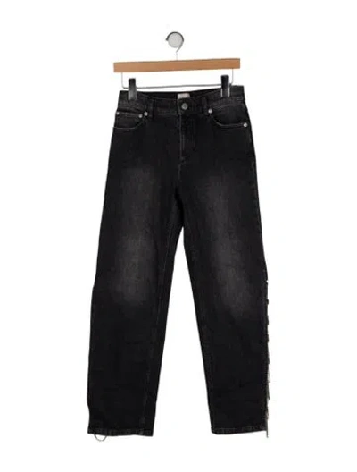 Pre-owned Alice And Olivia Mid-rise Straight Leg Jeans In Black
