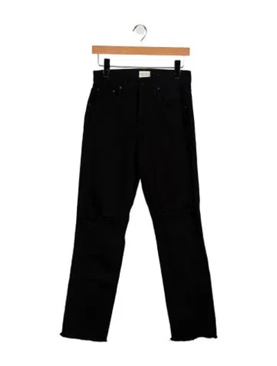 Pre-owned Alice And Olivia Mid-rise Straight Leg Jeans In Black