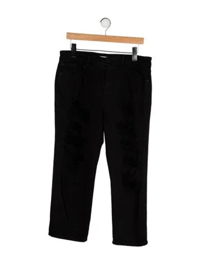 Pre-owned Alice And Olivia Mid-rise Straight Leg Jeans In Black