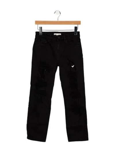 Pre-owned Alice And Olivia Mid-rise Straight Leg Jeans In Black