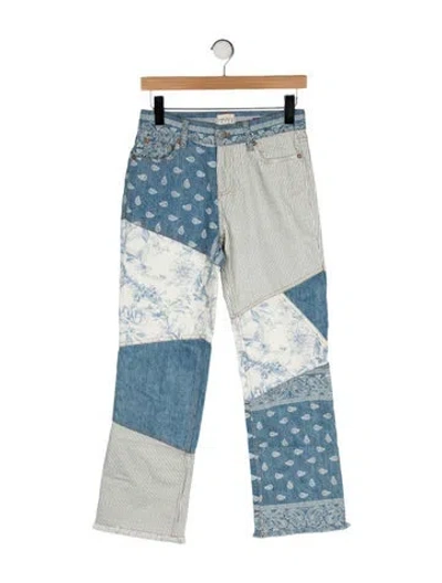 Pre-owned Alice And Olivia Mid-rise Straight Leg Jeans In Blue