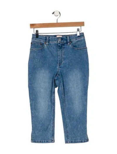 Pre-owned Alice And Olivia Mid-rise Straight Leg Jeans In Blue