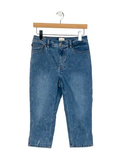 Pre-owned Alice And Olivia Mid-rise Straight Leg Jeans In Blue