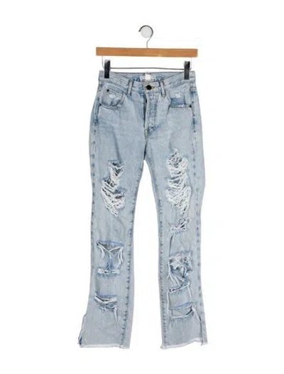 Pre-owned Alice And Olivia Mid-rise Straight Leg Jeans In Blue