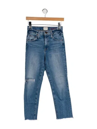 Pre-owned Alice And Olivia Mid-rise Straight Leg Jeans In Blue