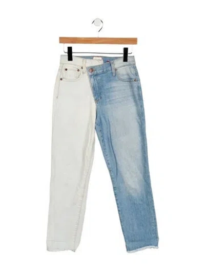 Pre-owned Alice And Olivia Mid-rise Straight Leg Jeans In Blue