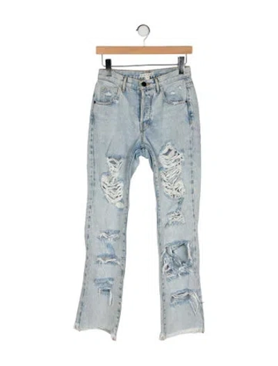 Pre-owned Alice And Olivia Mid-rise Straight Leg Jeans In Blue