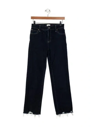 Pre-owned Alice And Olivia Mid-rise Straight Leg Jeans In Blue