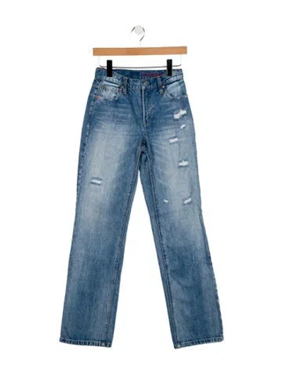 Pre-owned Alice And Olivia Mid-rise Straight Leg Jeans In Blue