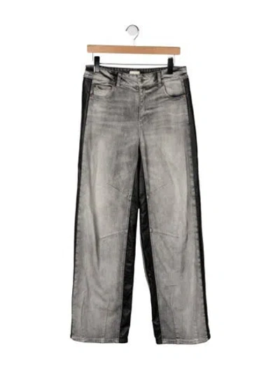 Pre-owned Alice And Olivia Mid-rise Straight Leg Jeans In Gray