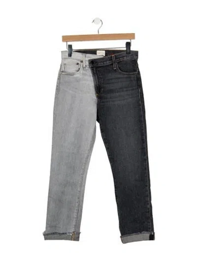 Pre-owned Alice And Olivia Mid-rise Straight Leg Jeans In Gray