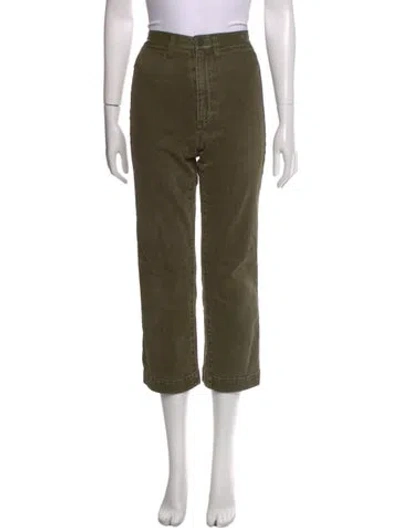 Pre-owned Alice And Olivia Mid-rise Straight Leg Jeans In Green