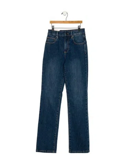 Pre-owned Alice And Olivia Mid-rise Straight Leg Jeans W/ Tags In Blue
