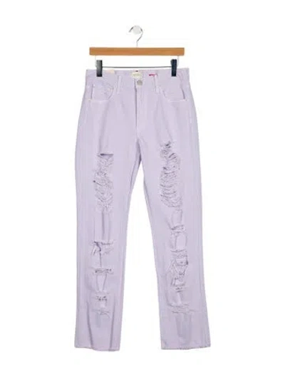 Pre-owned Alice And Olivia Mid-rise Straight Leg Jeans W/ Tags In Purple