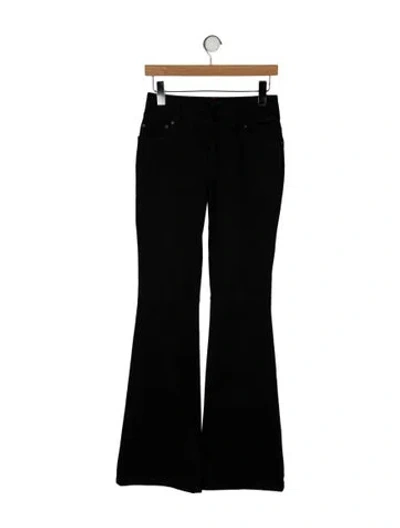 Pre-owned Alice And Olivia Mid-rise Wide Leg Jeans In Black