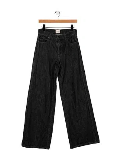 Pre-owned Alice And Olivia Mid-rise Wide Leg Jeans In Black