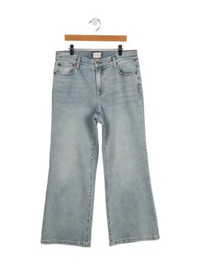 Pre-owned Alice And Olivia Mid-rise Wide Leg Jeans In Blue