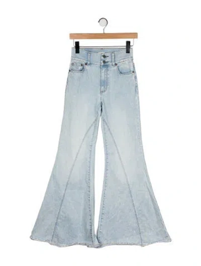 Pre-owned Alice And Olivia Mid-rise Wide Leg Jeans In Blue