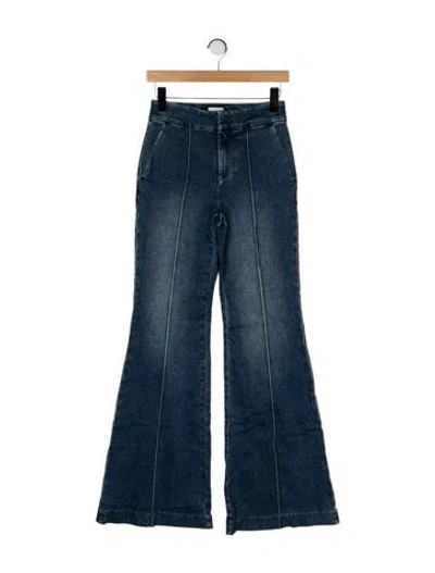 Pre-owned Alice And Olivia Mid-rise Wide Leg Jeans In Blue