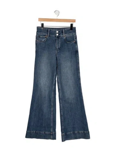 Pre-owned Alice And Olivia Mid-rise Wide Leg Jeans In Blue