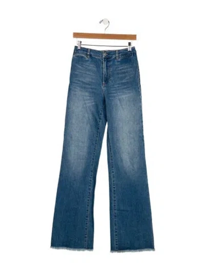 Pre-owned Alice And Olivia Mid-rise Wide Leg Jeans In Blue