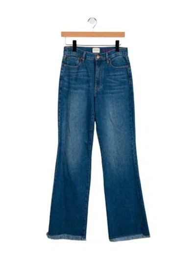 Pre-owned Alice And Olivia Mid-rise Wide Leg Jeans In Blue