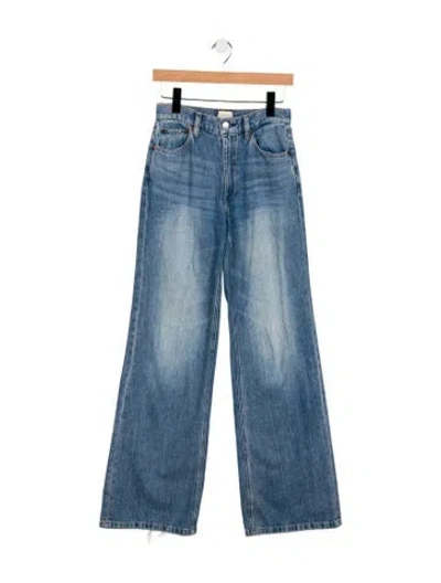 Pre-owned Alice And Olivia Mid-rise Wide Leg Jeans In Blue