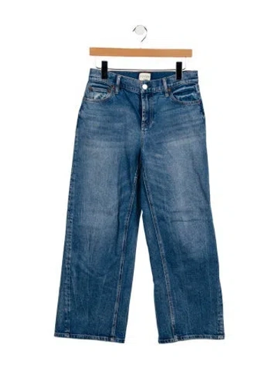 Pre-owned Alice And Olivia Mid-rise Wide Leg Jeans In Blue