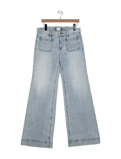 Pre-owned Alice And Olivia Mid-rise Wide Leg Jeans In Blue