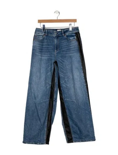 Pre-owned Alice And Olivia Mid-rise Wide Leg Jeans In Blue