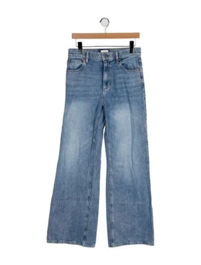 Pre-owned Alice And Olivia Mid-rise Wide Leg Jeans In Blue