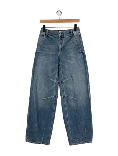 Pre-owned Alice And Olivia Mid-rise Wide Leg Jeans In Blue