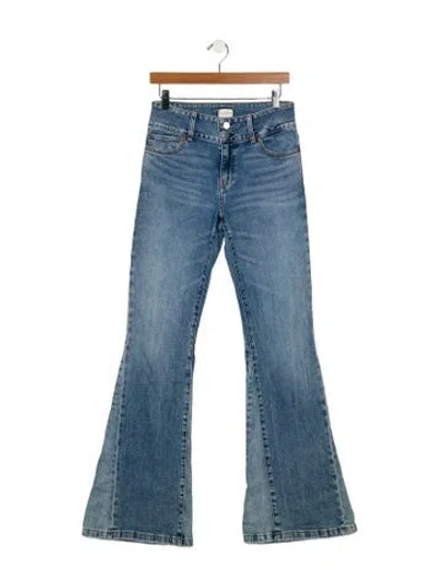 Pre-owned Alice And Olivia Mid-rise Wide Leg Jeans In Blue