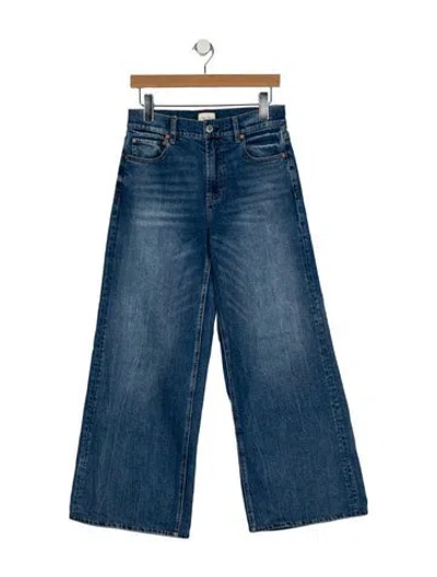 Pre-owned Alice And Olivia Mid-rise Wide Leg Jeans In Blue