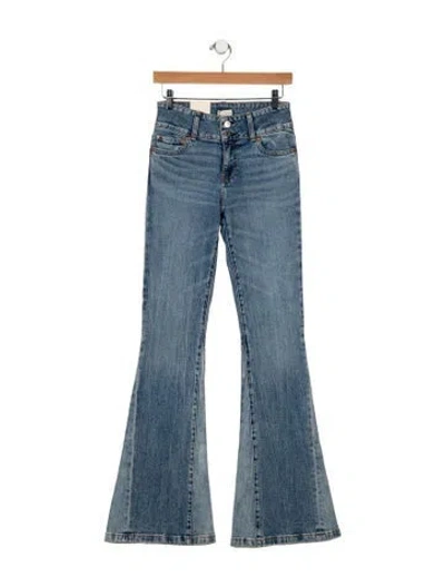 Pre-owned Alice And Olivia Mid-rise Wide Leg Jeans In Blue