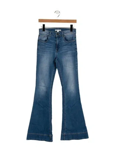 Pre-owned Alice And Olivia Mid-rise Wide Leg Jeans In Blue