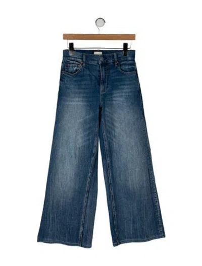 Pre-owned Alice And Olivia Mid-rise Wide Leg Jeans In Blue