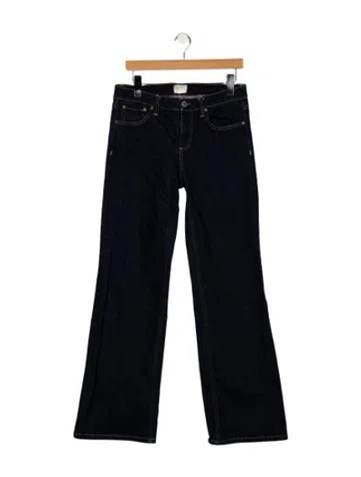 Pre-owned Alice And Olivia Mid-rise Wide Leg Jeans In Blue