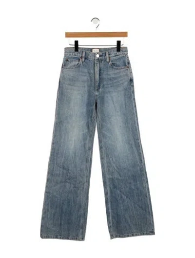 Pre-owned Alice And Olivia Mid-rise Wide Leg Jeans In Blue