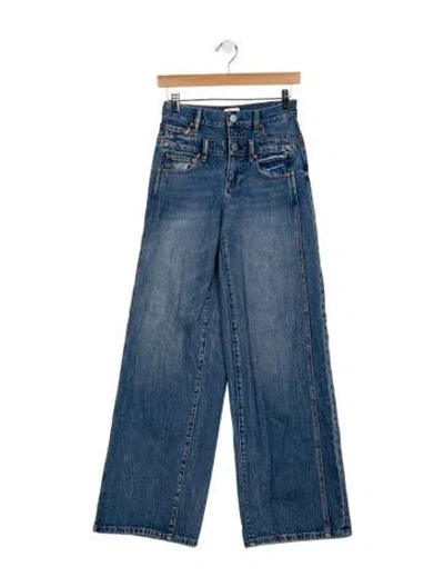 Pre-owned Alice And Olivia Mid-rise Wide Leg Jeans In Blue