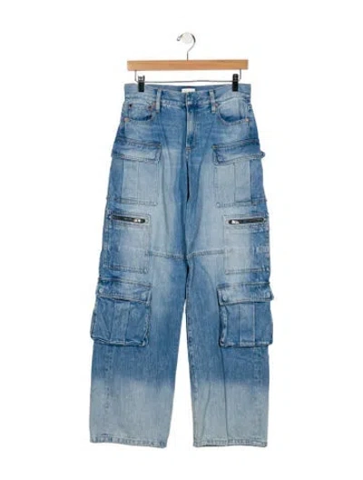 Pre-owned Alice And Olivia Mid-rise Wide Leg Jeans In Blue